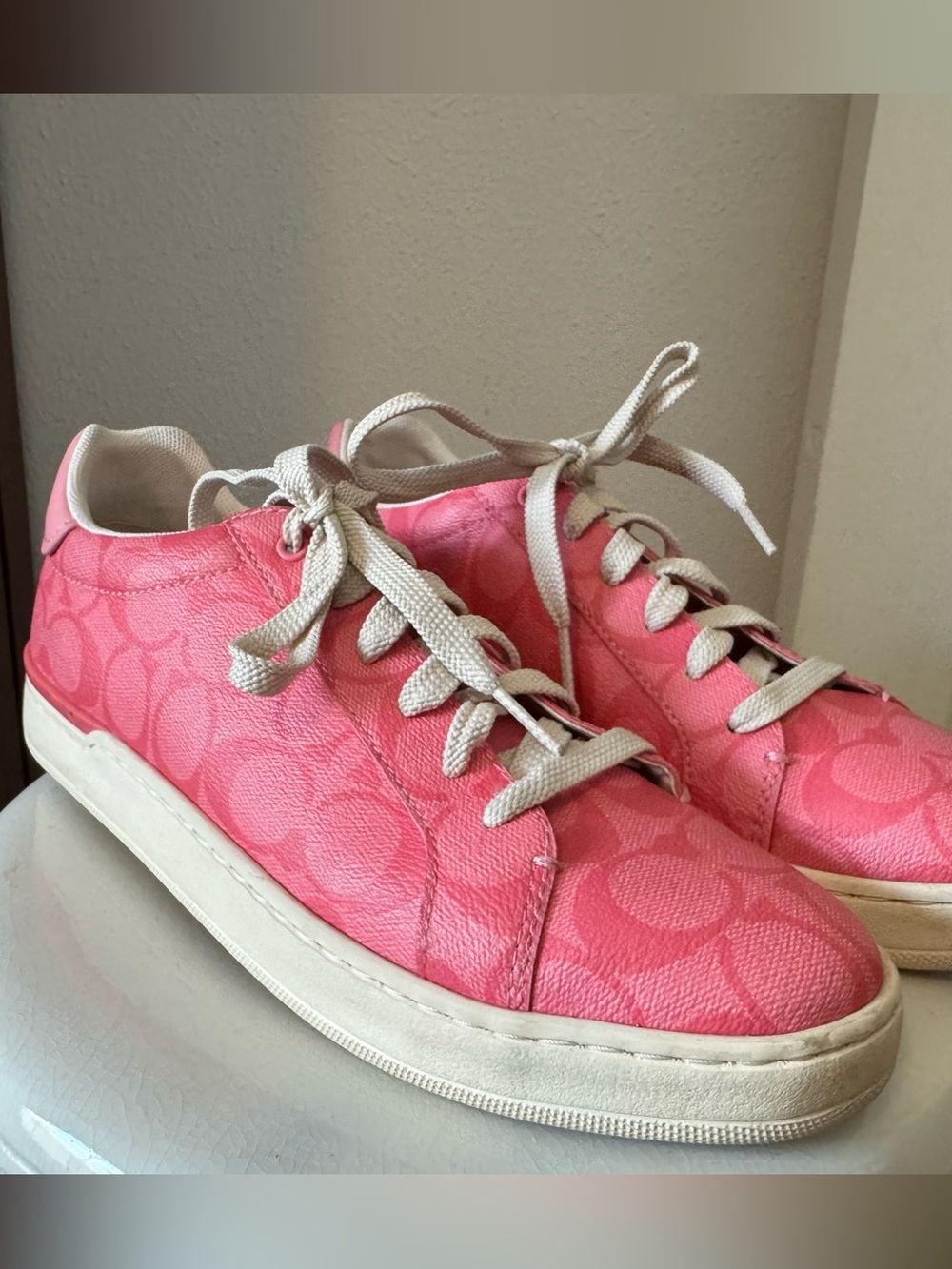 Coach Pink Signature Low-Top Sneakers